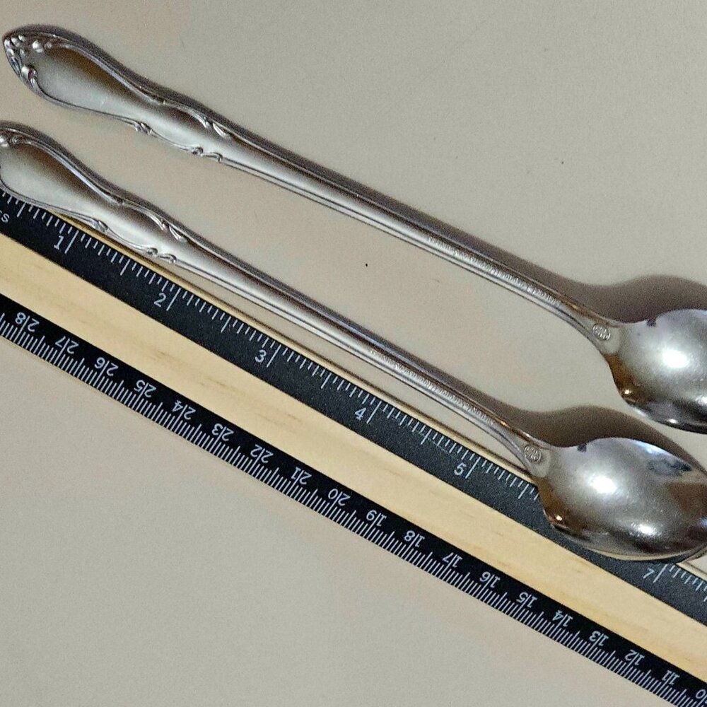2 Oneida Homestead Ice Tea Spoons 7.5" Floral Vintage Rogers Co stainless - Picture 5 of 10